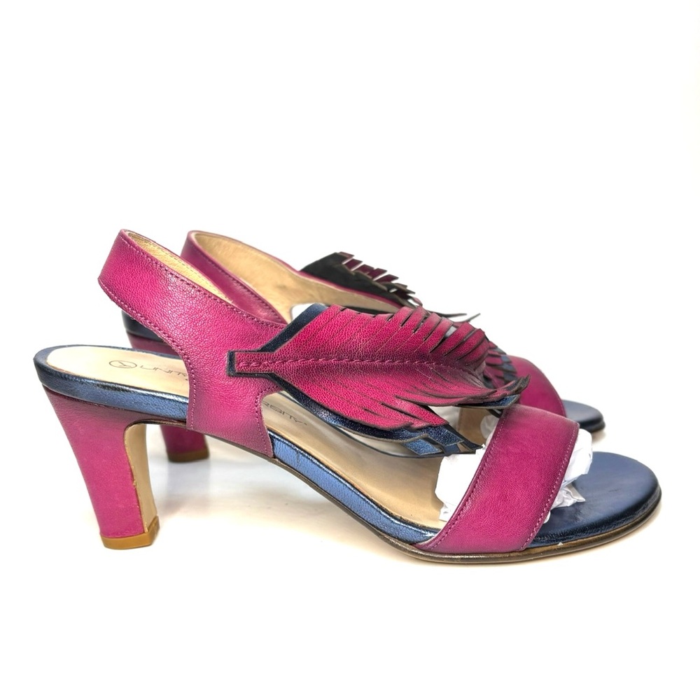 Unity in Diversity Hippolyta Magenta Heeled Slingback Botanical Sandals | 37 - Picture 4 of 10